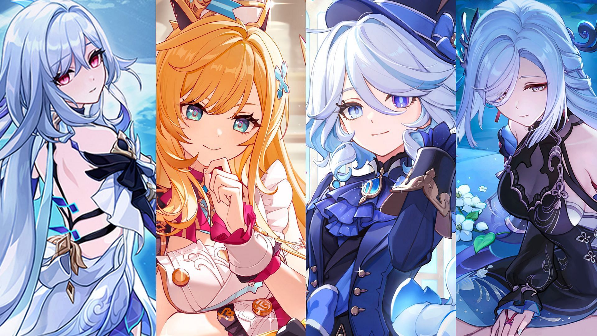 Skirk, Escoffier, Furina, Shenhe (Image via Sportskeeda Gaming/HoYoverse)